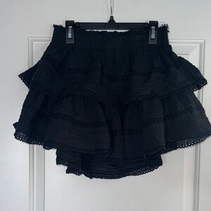 Aerie Black Ruffled Skirt